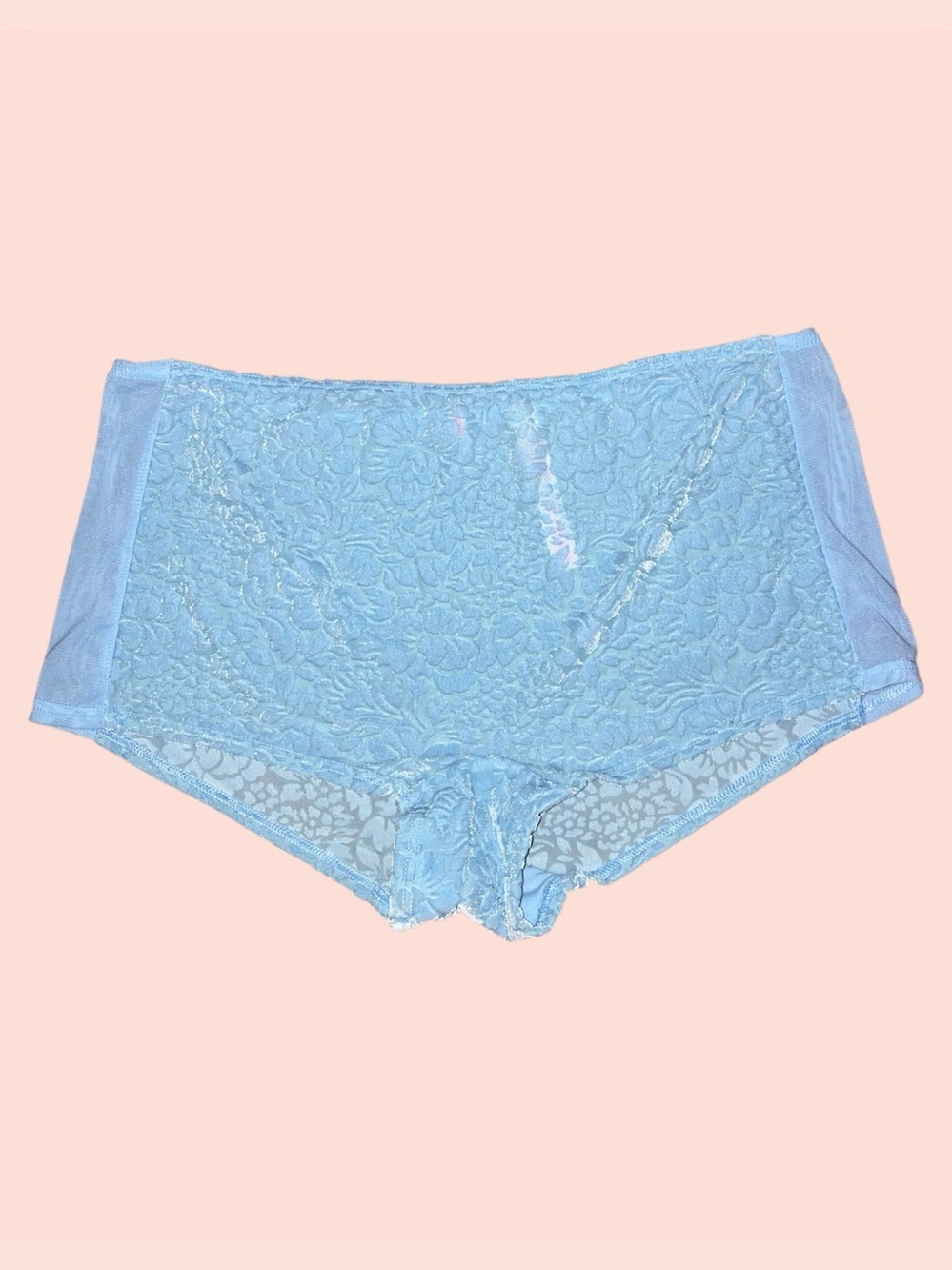 Blue Floral Devore Boyshort Panty